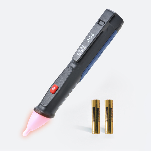 CEM AC-6 50-1000v Sound and Led Alarm test Pen Type Non-contact Ac Voltage Detector