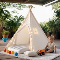 Tente tipi pliable en toile de coton pour enfants, idéale pour les fêtes et les nuits passées, vente en gros