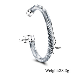 Bracelet en acier inoxydable avec câble de 7 mm, ouverture réglable, pour femme, bijoux cadeau - Product Image 5