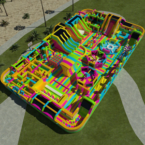 Lớn Nhất Thế Giới Nhà Bị Trả Lại Inflatable Khu Vực Chơi Chủ Đề Công Viên Sân Chơi Bơm Hơi Với Thách Thức Trò Chơi Cho Người Lớn N Trẻ Em - Product Image 1