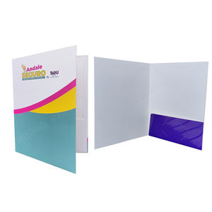 Dossiers de bureau écologiques en papier recyclé imperméable avec emplacement pour cartes de visite, personnalisables et imprimés sur mesure pour entreprises - Product Image 2