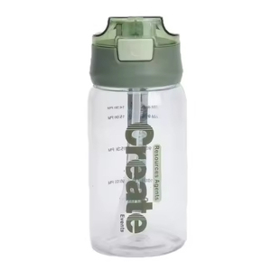 Children's Straw Cup Leak Proof Portable Scale Eco-Friendly Plastic <b>Drinkware</b> for Students Universal Fitness Kettle Cartoon - Product Image 5