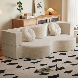 Canapé-lit en tissu de style moderne, pliable et convertible, double, sans cadre, idéal pour les appartements, gain de place - Product Image 2