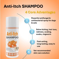 Shampooing anti-démangeaisons écologique Pevet Cool pour chiens et chats, soin apaisant de la peau, solution de nettoyage quotidienne