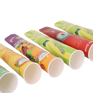 Tubes de crème glacée <span class=keywords><strong>Calippo</strong></span> en papier-Emballage personnalisé jetable avec couvercles Tube de Popsicle pour le stockage des aliments froids - Product Image 2
