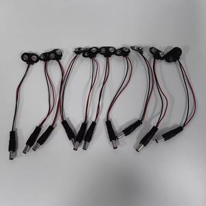 Jeu de 10 clips de batterie 9V Type I avec adaptateur de câble de 15cm Clip de batterie en cuir noir 9 volts I-Typ 15cm - Product Image 3