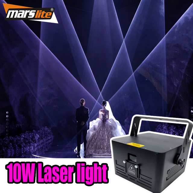Marslite Dj Laser Light RGB Full Color Wedding Laser Light Ilda 10w Laser Light Stage Concert Disco bar Animated Laser Light