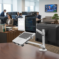 Support d'ordinateur portable en alliage d'aluminium pour écran de 10-15 pouces et tablette de 9-10 pouces, avec bras robotique de levage combiné - Vente Flash