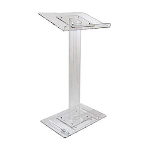 Pupitre élégant en acrylique transparent avec tube rond unique pour parler et chanter en présentant - Product Image 6