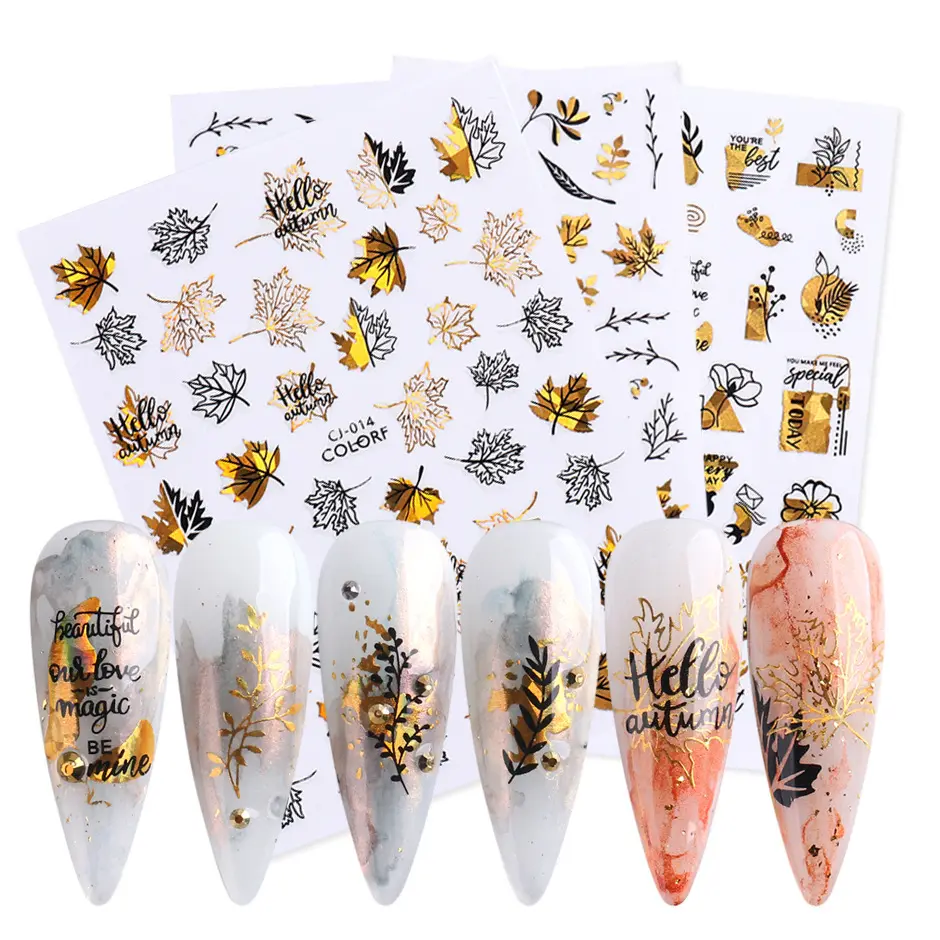 Toptan çocuk kız kore manikür tırnak salonu kolay uygula DIY 3D ince yapışkanlı güzellik tam kapak nail art etiketler malzemeleri