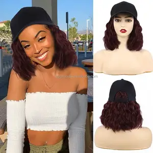 WM05 Corn Curly Hat Wigs Synthetic Braided Hair Short Curly None Lace Hollow Cap Wigs Support Average Size