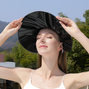 Sombreros de Sol de alta calidad al por mayor deporte al aire libre viaje protección solar Color sólido verano forma de concha sombrero de visera plegable - Product Image 2