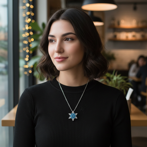 Trending moda rodiato collana pendente con stella d'angelo iniziale vendita calda gioielli Punk da donna all'ingrosso per regalo - Product Image 3