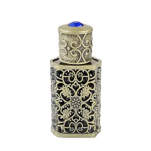 3ml luxury perfume bottle mini portable metal glass essential oil empty bottles packaging wholesale