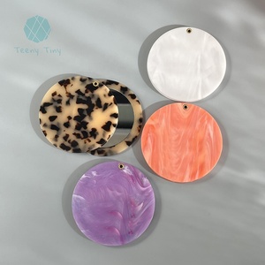 Teenytiny Gương Bỏ Túi Acetate Tròn Thiết Kế Mở Xoay Gương Trang Điểm Cầm Tay Làm Đẹp - Product Image 4