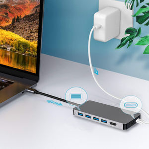 Forida 7 en 1 doble pantalla, HUb, <span class=keywords><strong>adaptador</strong></span> plug & <span class=keywords><strong>play</strong></span> con puertos USB <span class=keywords><strong>a</strong></span> <span class=keywords><strong>HDMI</strong></span> 5G para dispositivos tipo C - Product Image 4