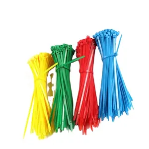 Fábrica de Alta Qualidade Self-Locking Nylon Cable Ties Reutilizáveis CE Certified Plastic Zip Tie em Preto e Branco 100mm 300mm Comprimento