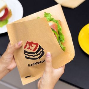 Bolsa de Papel Ecológica Personalizada para Comida Rápida, Resistente a la Grasa, Apta para Alimentos, para Papas Fritas, Pollo Asado, Comida para Llevar, Laminada - Product Image 1
