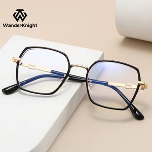 กรอบแว่นตาคุณภาพสูง ดีไซน์พิเศษ รุ่น 2026 87349 สำหรับผู้หญิง วัสดุ <span class=keywords><strong>TR</strong></span>+โลหะ ดีไซน์หรูหรา รูปทรงไม่สมมาตร - Product Image 1