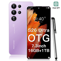 Penjualan Panas Smartphone S26 Ultra Tanpa Kunci 16GB+1TB 5G Dual SIM Android 15 HD Kamera 108MP Spanyol Deca Core 100W Pengisian Cepat