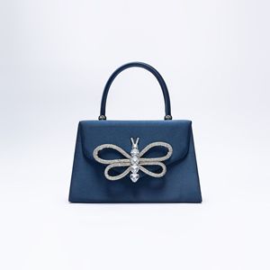 ALL0244 Bolso de hombro de poliéster de lujo a la moda Boda Señoras Embrague Mariposa <span class=keywords><strong>Fiesta</strong></span> de noche Mujeres Botón Decoración - Product Image 3
