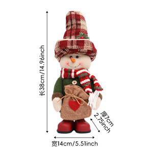 Lot de jouets en peluche mignons Bonhomme de neige et renne, avec chapeau haut, pour décoration de Noël à suspendre à l'arbre et à la maison, fournitures de décoration intérieure de Noël - Product Image 3