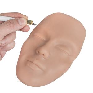 وجه سيليكون كامل فاخر للتدريب على مكياج التاتو الدائم والميكروبليدنج للحواجب والشفاه - Product Image 2