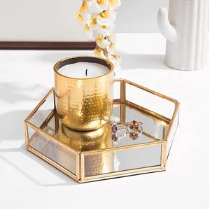 Plateau décoratif en métal pour la décoration de la maison, élégant pour servir et présenter, idéal pour la table basse, la salle à manger, la coiffeuse ou l'entrée - Product Image 5