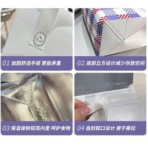 กระเป๋าเก็บความร้อน OEM สำหรับเค้ก กาแฟ อาหารแบบนำกลับบ้าน กระเป๋าเก็บอุณหภูมิแบบสั่งทำพิเศษสำหรับส่งอาหาร - Product Image 4