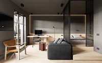 Conception d'intérieur d'appartement moderne, plan d'étage 2D CAD et rendu 3D pour projet hôtelier