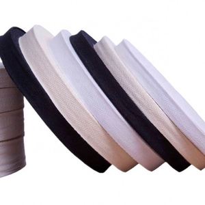 Twill Cotton Webbing 25mm <b>Edge</b> Band Binding 2 Inch Wide Cotton Herringbone Webbing <b>Tape</b> for Bags Backpacks Shoulder Straps Stock - Product Image 1