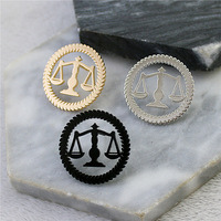 Broche personnalisée pour femme, style rétro vintage, plaquée argent, avec logo de veste, pour avocat, haute qualité, vente en gros, usine OEM