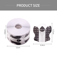 500 pièces de formes en papier pour extensions d'ongles en cristal français, autocollants guides, outil de manucure pour photothérapie, support en papier noir en forme de cerf-volant