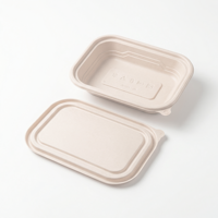 Boîte à lunch bento jetable, biodégradable, compostable, en amidon de maïs, micro-ondable, anti-fuite, 400 ml, pour restaurant