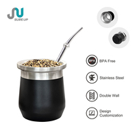 Taza de Mate à large ouverture de 260 ml avec thermos interne et externe en acier inoxydable 304 pour ensemble de tasses à Yerba Mate