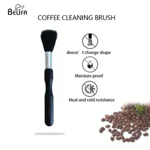 Haute qualité cheveux synthétiques manche en bois grain de café moulu nettoyant cafetière machine broyeur brosse de nettoyage