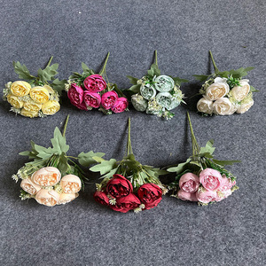 Bouquets de fleurs artificielles en soie en forme de lingot, décoration de mariage, fabrication chinoise 2018 - Yuan Baochun, moulage par injection, finition décorative - Product Image 2