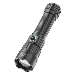 Zoomable Focus Super Bright Hand LED Light Earthquake Flashlight Led Laser Pointer Torch