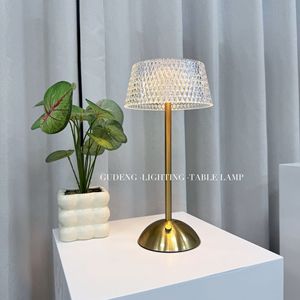 Lámpara de mesa de cristal metálica recargable, creativa y transfronteriza, para sala de estar, dormitorio, bar, iluminación ambiental, luz nocturna decorativa - Product Image 3