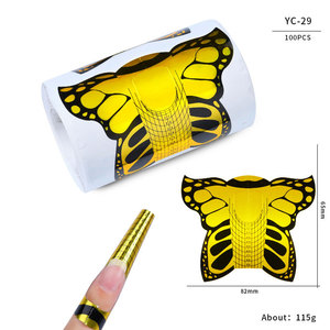 Custom Logo Butterfly-Shaped Aluminium Holographic <b>Nail</b> Art <b>Extension</b> Mold Double Use Strong Soft Gel Dual Acrylic <b>Nail</b> Form 100 - Product Image 4