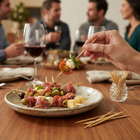 Cure-dents en bambou certifiés FSC, qualité alimentaire, avec étui portable pour restaurant, hôtel, usage domestique