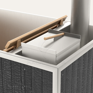 Hachillspa <span class=keywords><strong>Spa</strong></span> extérieur Bain à remous au design moderne avec revêtement en bois massif noir et couvercle de poêle à feu et marche en option - Product Image 3