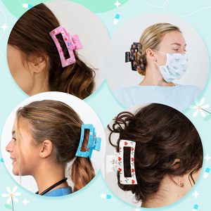 กิ๊บหนีบผมทรงสี่เหลี่ยมจัมโบ้ขนาด 10.5 ซม. ลายพยาบาล ของขวัญสำหรับบุคลากรทางการแพทย์ พิมพ์ลาย UV บนพลาสติก เป็นมิตรกับสิ่งแวดล้อม เหมาะสำหรับงานปาร์ตี้ - Product Image 5