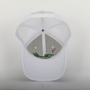 Gorra de Béisbol Deportiva Personalizada de Alta Calidad para Hombre, Resistente al Agua, con Perforaciones Cortadas a Láser, 6 Paneles, Bordado 3D Blanco - Product Image 6