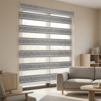Stores enrouleurs zébrés double couche en polyester, sur mesure, multicolores en option, à filtration de lumière réglable, pour fenêtre française, unis