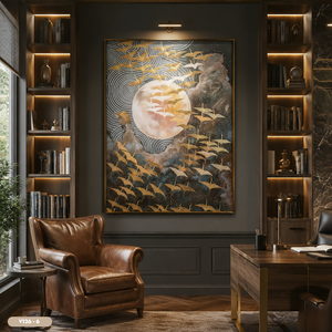 Deluxe <b>Gold</b> Leaf Embossed Wall <b>Painting</b> Home Decor Art Design Vietnam Manufacturer OEM ODM Model V126-6 Size 50x60 cm - Product Image 6