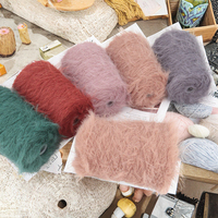 9-Color 500g 100% Polyester Anti-Pilling Soft Long-Hair OE DTY Faux Fur Yarn Dyed Pattern Knitting Weaving DIY Fancy Good QG