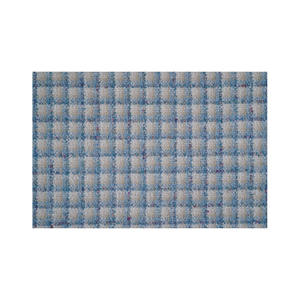 Tissu en tweed fantaisie de qualité supérieure fabriqué en Corée, motif bouclé à carreaux ivoire et bleu ciel, tissu textile tissé sur mesure OEM & ODM - Product Image 1