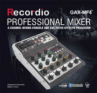 Table de mixage DJ Usb 4 canaux Console de mixage Meilleur prix Table de mixage audio Mini famille KTV 48v USB/BT Enregistrement d'effets