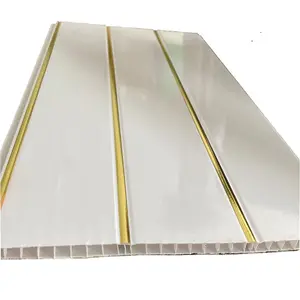 Комнатный декоративный материал, 25 см, Серебряная линия, золотая линия, ПВХ потолочная панель, чистый белый цвет